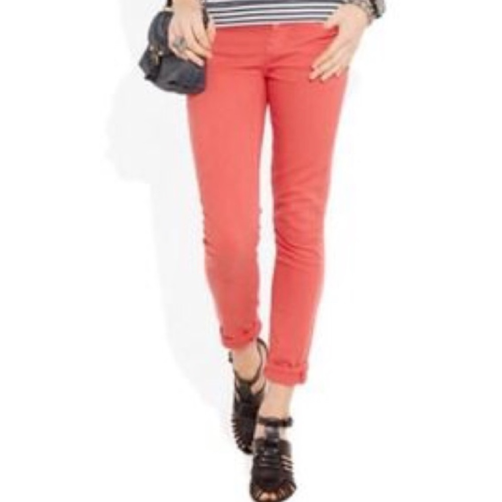 J.crew Pink Toothpick Ankle Jeans 27